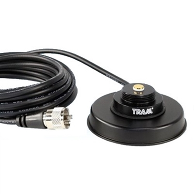 Magnet Antenna Mount NMO 3 1/4" Black With 17' RG-58 Cable and Assembled PL259 Connector. TRAM 1235