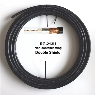 RG-213 Type Double Shielded Coaxial Cable, 50 Ohms. Browning BR213DS. 100 ft