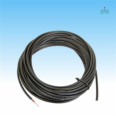 RG-8X Black Coax Cable With Copper Braid And Stranded Copper Center Conductor. 100 Feet. No Connectors