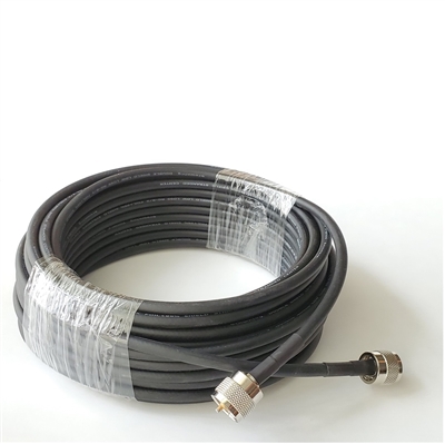 RG-8X Black Flexible Double Shield Coax Cable Jumper 100 Ft. With UHF/ PL-259 Connectors