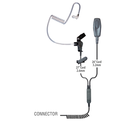 Klein Electronics PATRIOT Professional Earpiece 2-wire Surveillance Kit, Braided Cable. For Icom, Kenwood, Motorola Portable Radios