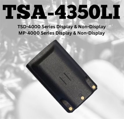 Battery For Maxon TSD4000 and MP4000 Series Radios. 3350 mAh Capacity. TSA4350LI